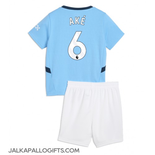 Manchester City Nathan Ake #6 Koti Peliasu Lasten 2024-25 Lyhythihainen (+ Lyhyet housut)